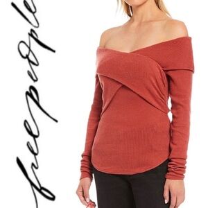 FREE PEOPLE Marley Long Sleeve Sweater Thermal Top in Warmstone Sz XS NWT